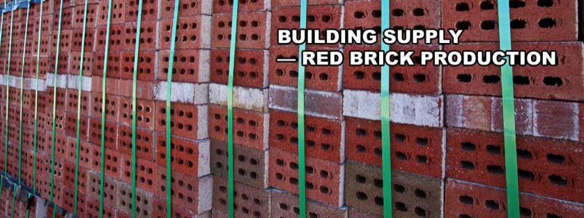 Red Bricks Strapped on Pallets Ready for Shipping